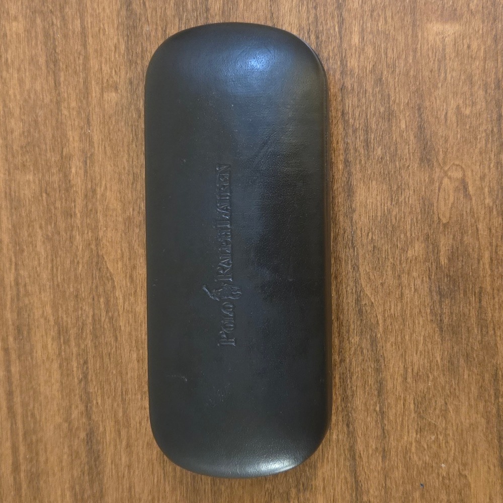 Polo Ralph Lauren Black Hard Shell Clamshell Sunglasses Eyeglasses Case Logo